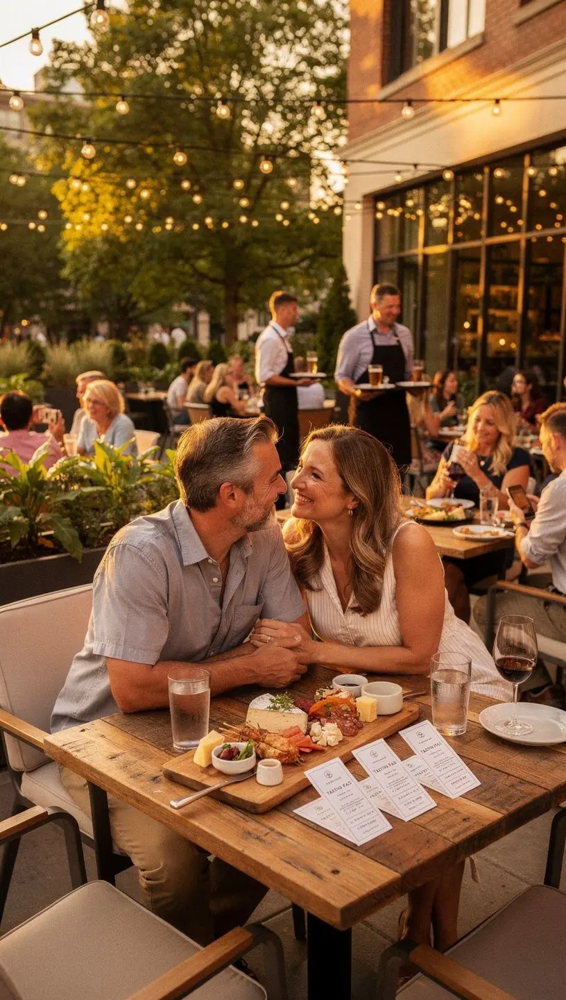 Карточка с пропусками на дегустацию у нескольких ресторанов в одном районе города.