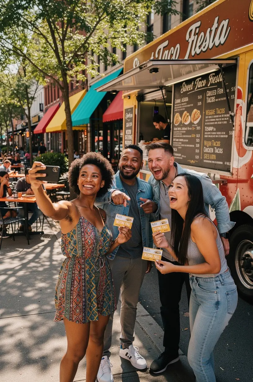 Карта с отмеченными гастрономическими хабами для путешественников по США.